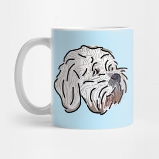 Bichon Frise Mix Dog Portrait Blue Mug